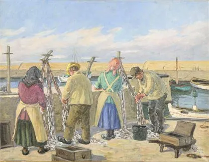 HANSEN, Axel (1886 Vejrup - 1936). 阳光下的渔民