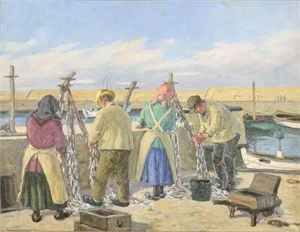 HANSEN, Axel (1886 Vejrup - 1936). Fiskere i solskin