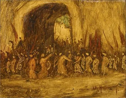 HOLLMAN, Charles（1877年马斯特里赫特 - 1953年）。东方战斗场景