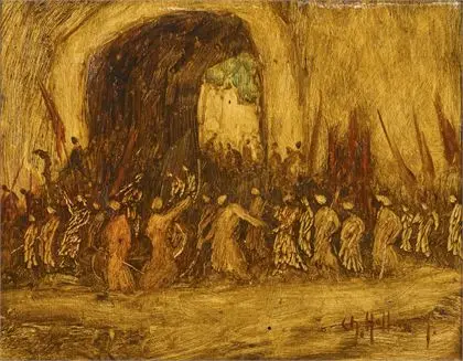 HOLLMAN, Charles (1877 Maastricht - 1953). Orientalisk slagscene