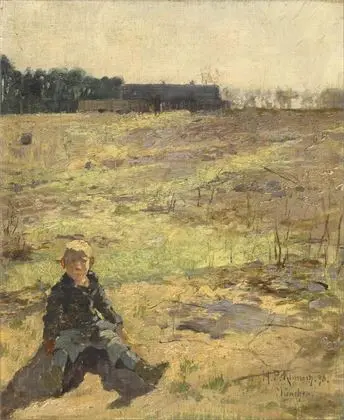 KLIMSCH, Hans Paul (1868 Frankfurt a.M. - 1917 Frankfurt-Niederursel). Bondeknøs på marken