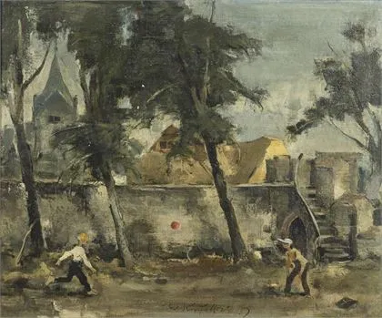 KUFITTICH, Wilhelm (1895 - 1965 Laubach). "Schlossmauer zu Laubach"