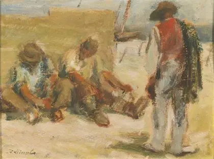 MIERSCH, Karl (1894 - 1969 Leipzig). Hvilende havnearbejdere