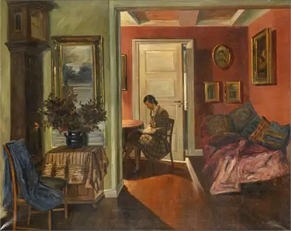 PANO, Robert. Interiør med dame