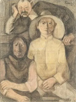 RUNZE, Wilhelm (1887 Frankfurt am Main - 1973 smst.). "Bondeteater" eller "Tre arbejdere"