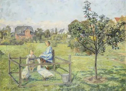 WANDEL, Sigurd (1875 Frederiksberg - 1947 Hellerup). Dansk byprospekt med børn