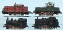 Märklin - Loks, 4 Stück – Spur H0, Diesellok V60, E-Lok CE 800, Dampfloks 3000 und 3029, bespielt, leicht verschmutzt;