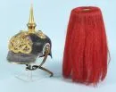 Casque à pointe d'officier bavarois avec plumet de parade
