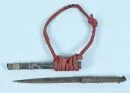 Dolch – Griff und verzierte Scheide silberhaltiges Metall, Stahlklinge, L= 31 cm, wohl Asien, 19. Jh.;