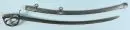 Sabre de cavalerie – monture en fer, poignée en bois avec fil métallique, lame en acier, fourreau en acier, France, 19e s.