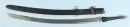 Sabre – wooden handle with leather wrapping and silver thread decorations, curved and grooved steel blade, embossed leather scabbard, L=100 cm, probably North Africa