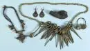 Objets asiatiques et africains, 5 pièces