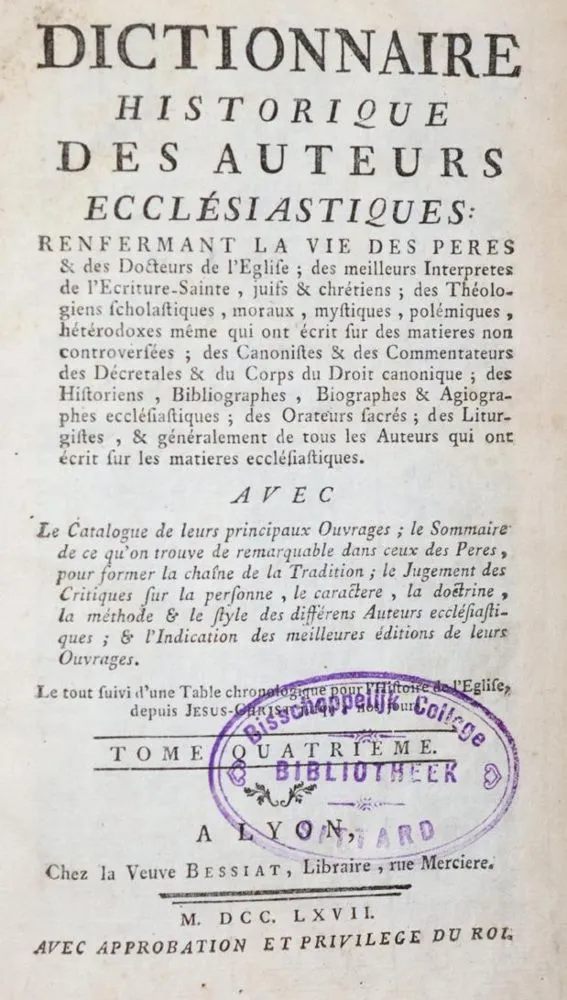 (Chaudon,L.M.). – Dictionnaire historique des auteurs ecclesiastiques,..