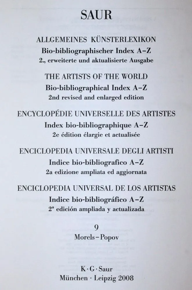 Saur,K.G. – Indeks bio-bibliograficzny do Allgemeines Künstlerlexikon