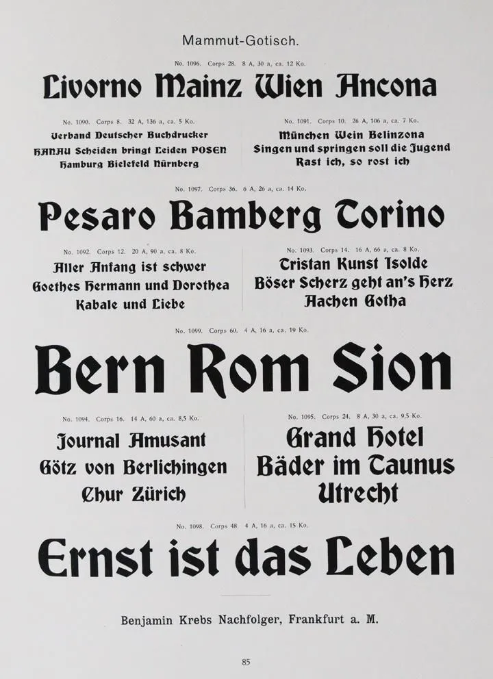 Krebs,B. – Schriftproben, (édition 1926)