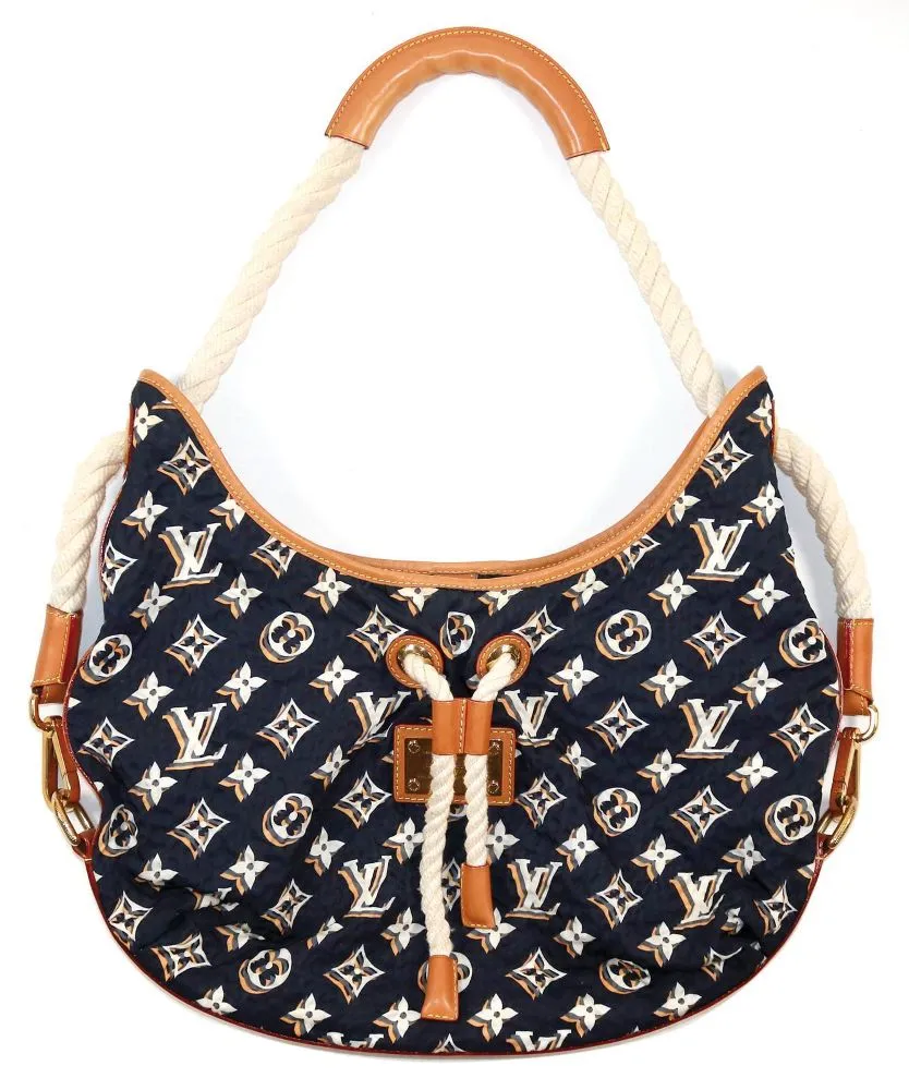 Louis Vuitton. – Navy Blue Bulles MM canvas handtas