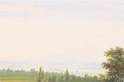 疑为19世纪德累斯顿画派：小幅广阔风景
