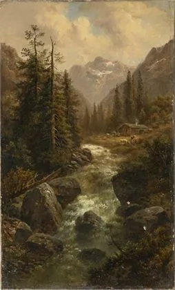 BARBARINI, Gustav (1840 Bécs - 1909 ugyanott). Hegyi táj