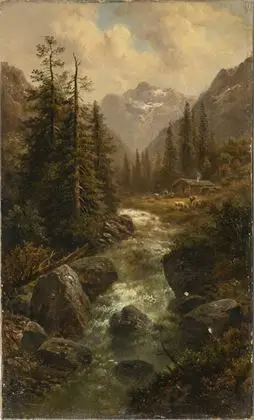 BARBARINI, Gustav (1840 Bécs - 1909 ugyanott). Hegyi táj