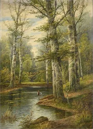 KAUFMANN, Karl (1843 Neuplachowitz – 1905 Bécs). Erdőtáj figurákkal