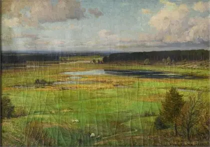 KÖCKE, Hugo (1874 Berlin – 1956 Westerland/Sylt). Nagy tájkép