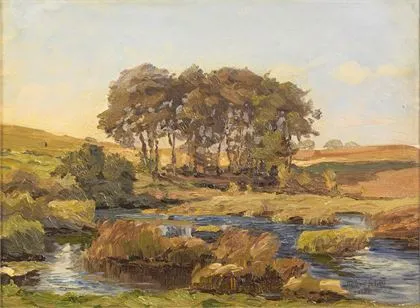 Schou, Sigurd (1875 Koppenhága - 1944 ugyanott). Napos őszi táj