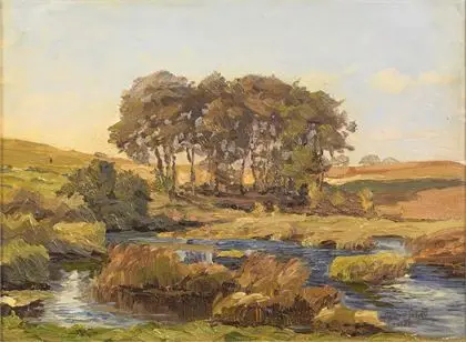 Schou, Sigurd (1875 Koppenhága - 1944 ugyanott). Napos őszi táj