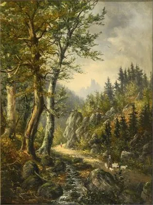 STOLLHOFEN, Wendelin Josef (1849 Oestrich - 1909 Mainz). "Az Isenburg a Sayn-völgyben"