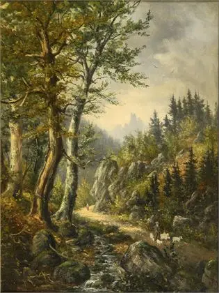 STOLLHOFEN, Wendelin Josef (1849 Oestrich - 1909 Mainz). "Az Isenburg a Sayn-völgyben"