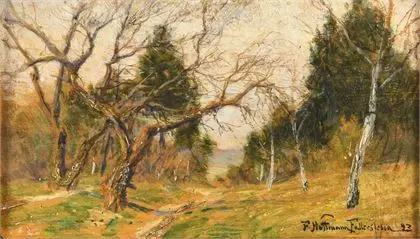 HOFFMANN-FALLERSLEBEN, Franz (1855 Weimar - 1927 Berlin). Napos őszi táj