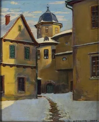 KÖTSCHAU, Georg (1889 Magdeburg - 1976). „A régi jénai várudvar belülről”