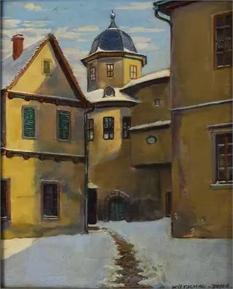 KÖTSCHAU, Georg (1889 Magdeburg - 1976). „A régi jénai várudvar belülről”