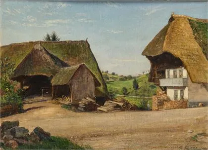 Schmidt, Friedrich Albert (1846 Sundhausen - 1916 Weimar). Nádtetős házak