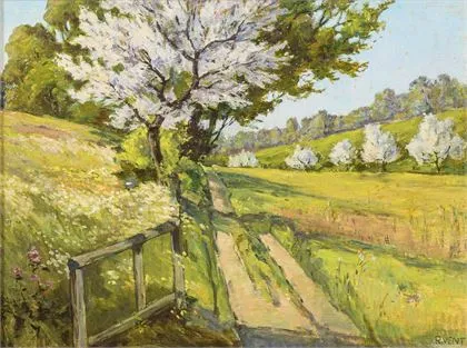Vent, Rudolf (1880 Niedergrunstedt - 1948 Weimar). Napos táj