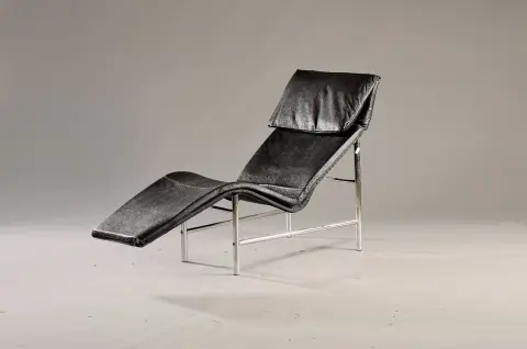Chaise longue, probablement Skye (design Tord Björklund pour Ikea Suède, 1970-79), chromée
