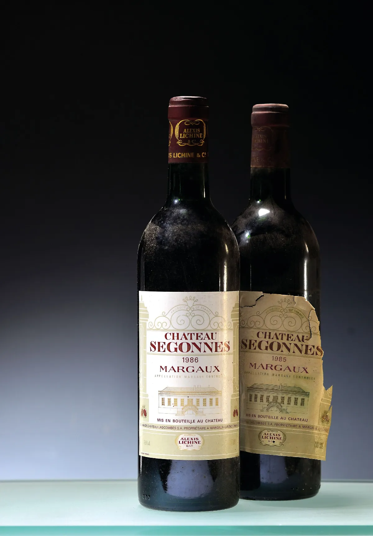 8 lahví Chateau Segonnes, 4x ročník 1985 a 1986, Margaux, cca 75cl, 12,5% obj.