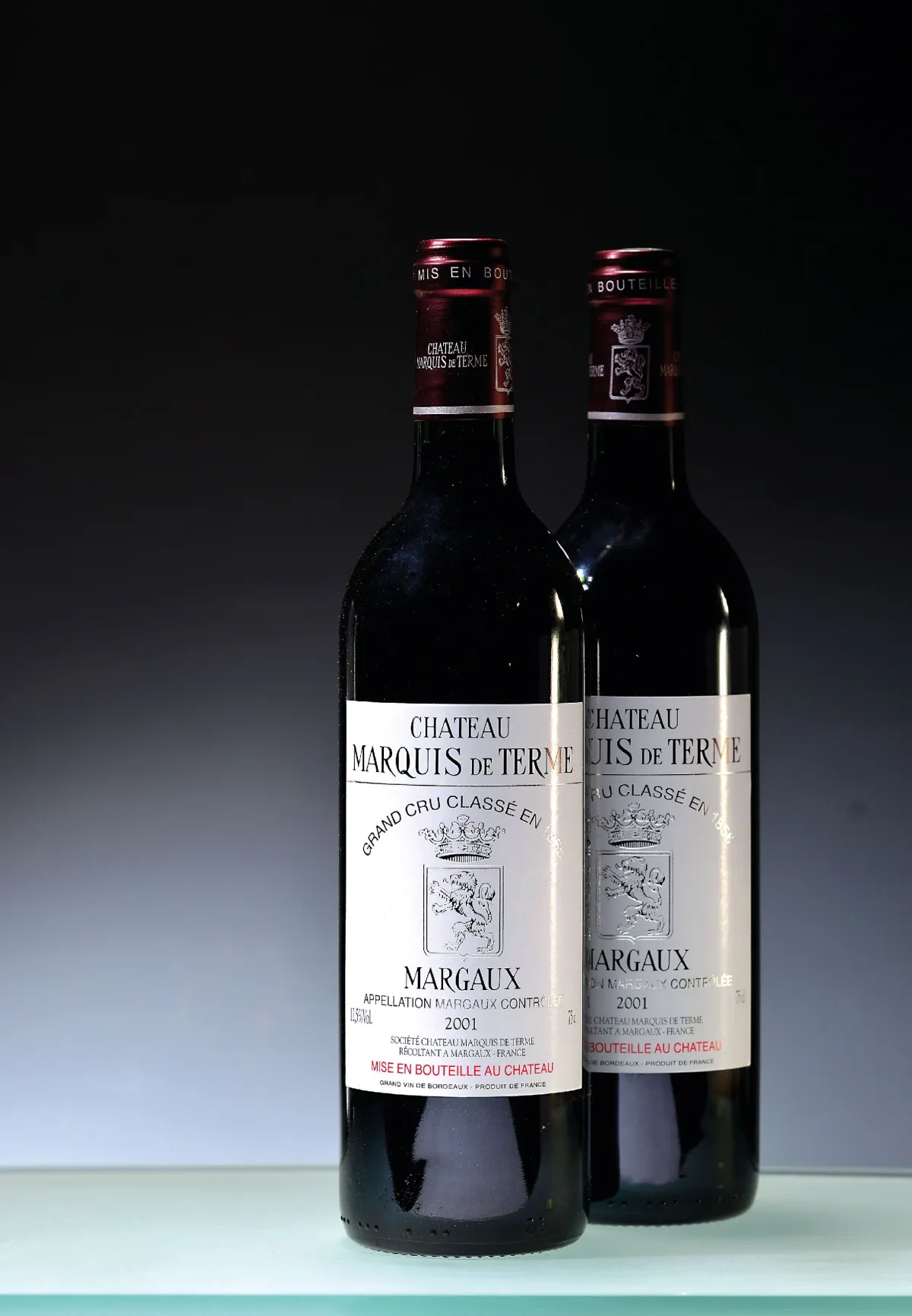 12 lahví 2001 Chateau Marquis de Terme, Margaux, karton 12, cca 750ml každá, orig