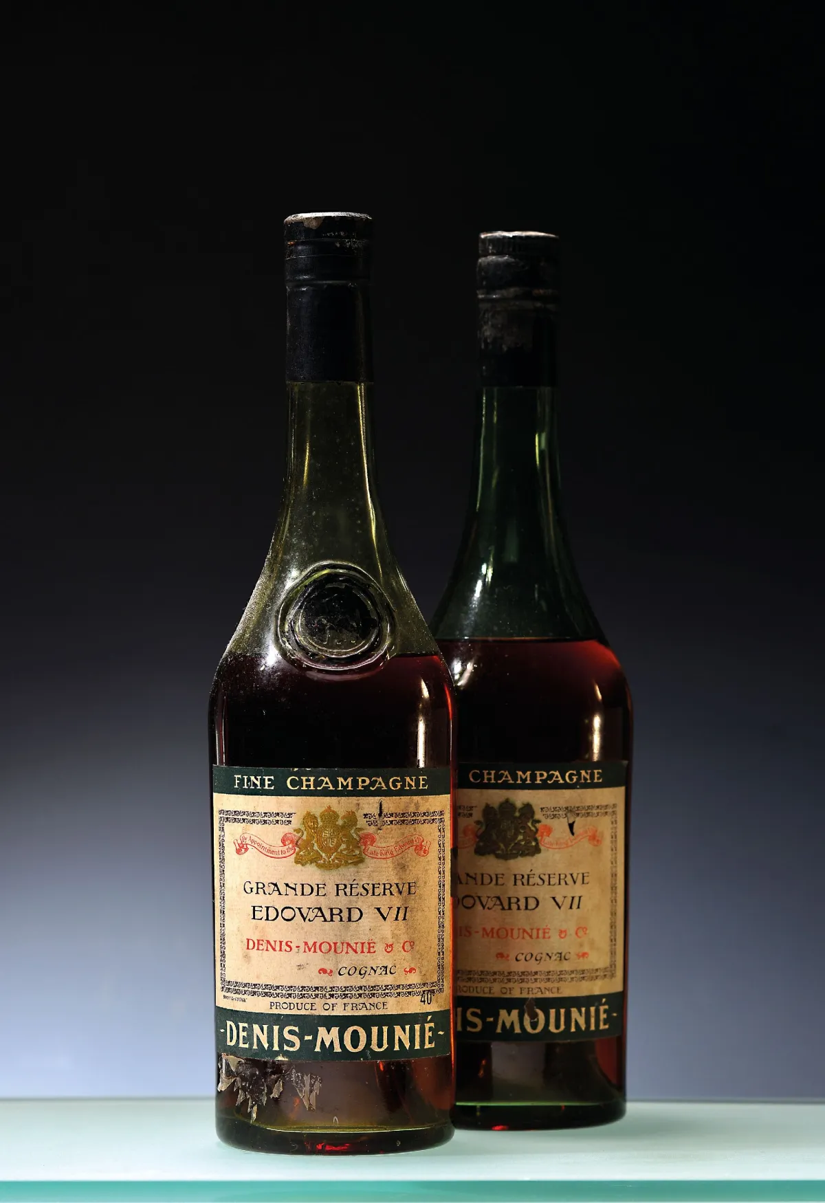 5 butelek Denis Mounie Grand Réserve, Cognac, Edouard VII, Fine Champagne, 40%,
