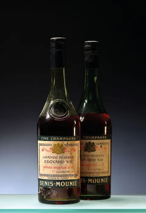 5 bouteilles Denis Mounie Grand Réserve, Cognac, Edouard VII, Fine Champagne, 40%,