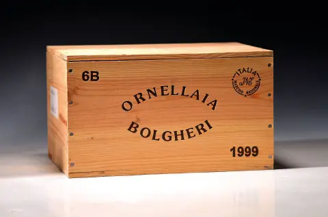 1 caisse/6 bouteilles 1999 Ornellaia Bolgheri Superiore, Toscane, Italie, env. 75 cl chacune