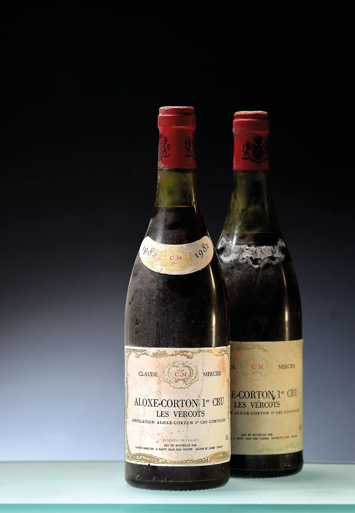 10 Flaschen 1982 Domaine Claude Mercier Les Vercots, Aloxe-Corton Premier Cru, ca. 75cl,