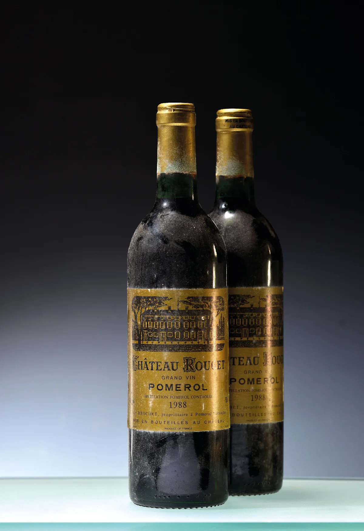 5 lahví 1988 Chateau Rouget, Pomerol, cca 75 cl, 12,5% obj., každá min. into neck/high