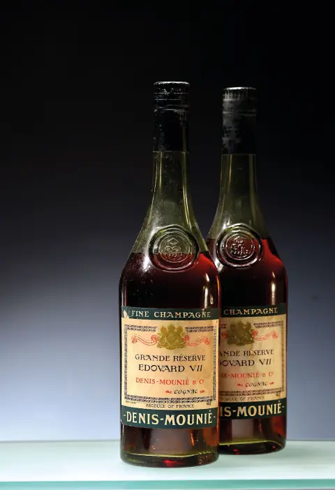 5 bouteilles Denis Mounie Grand Réserve, Cognac, Edouard VII, Fine Champagne, 40%