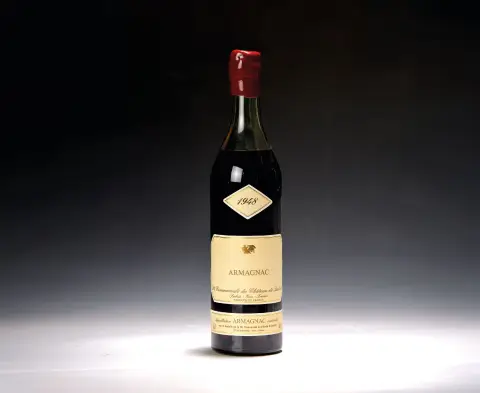 1 bouteille 1948 Armagnac Chateau de Laubade, embouteillé en juillet 1997, France