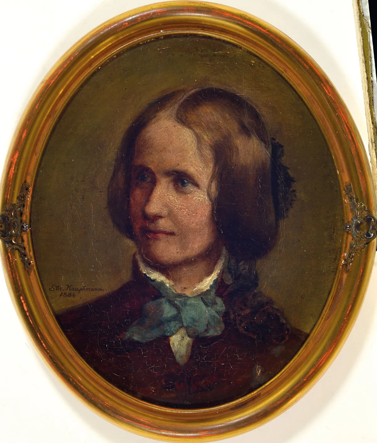Susette Hauptmann, 1811 Parijs-1890 Leipzig, vrouwenportret, links gesigneerd en gedateerd