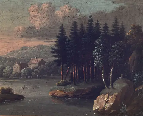 Artiste inconnu des 18e/19e s., deux paysages nord-alpins avec personnages,