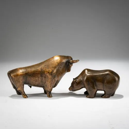 Reinhard Dachlauer – Beeldpaar Stier & Beer, circa 1985