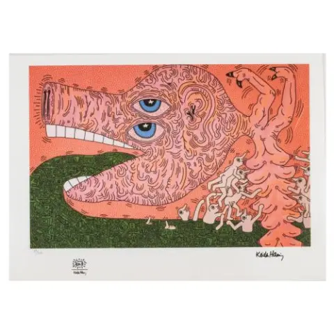 Keith Haring (według) – Bez tytułu, lata 80. (późniejszy druk)