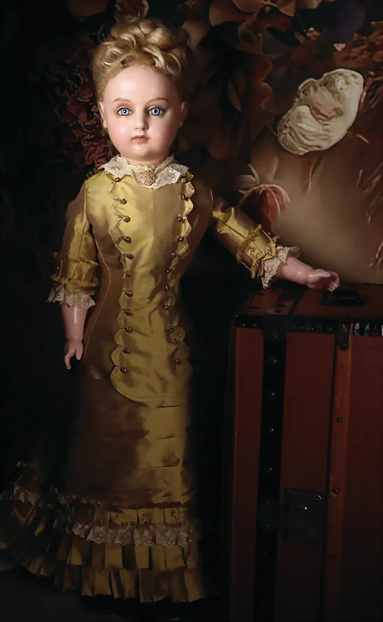 Seltene und ausdrucksstarke Portrait-Wachspuppe einer jungen Dame
