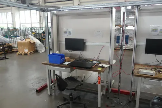 Workbench with work chair and contents